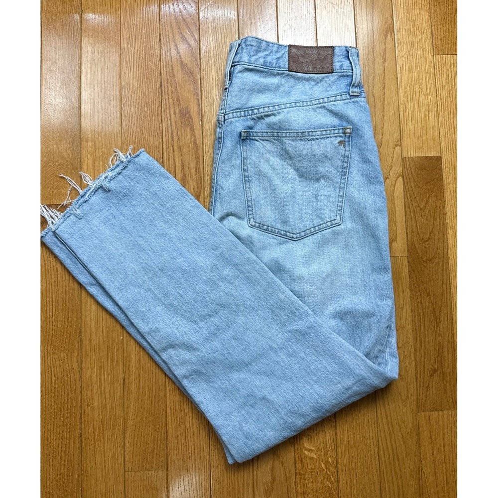 Madewell The Curvy Perfect Vintage Jean Light Wash Raw Hem Size 26 High Rise